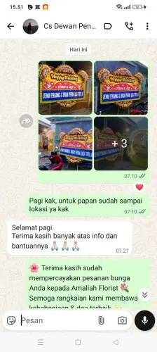 Testimonial Papan Bunga Pernikahan pacitan