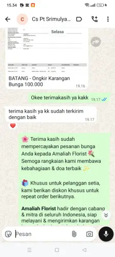 Testimonial Papan Bunga pacitan