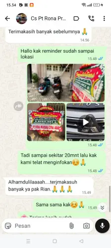 Testimonial Papan Bunga pacitan